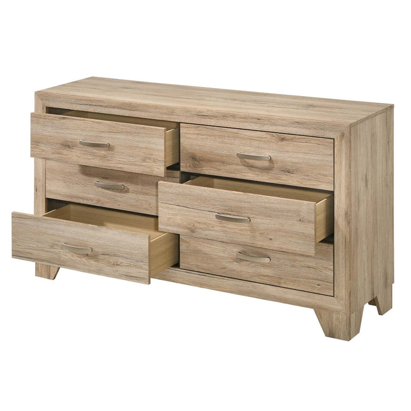Miquell 6 Drawers  Dresser, Natural Finish Acme