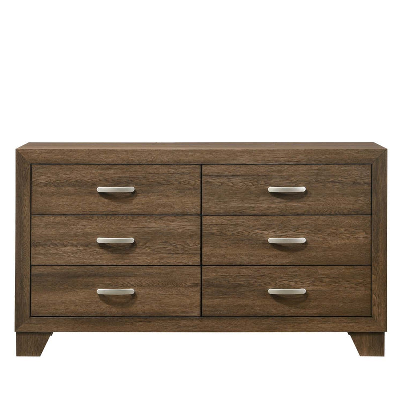 Miquell 6 Drawers  Dresser, Oak Finish Acme