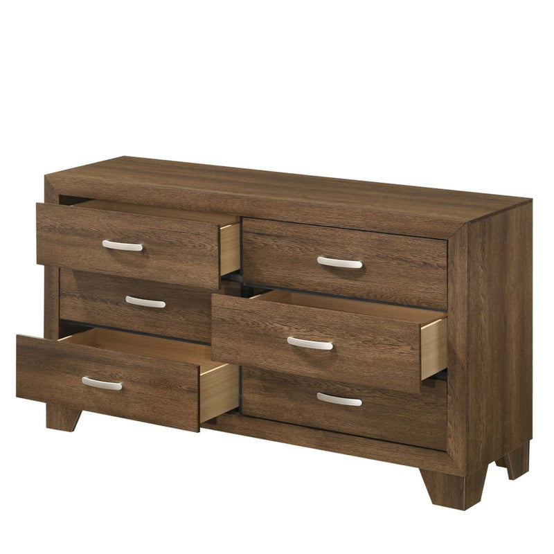Miquell 6 Drawers  Dresser, Oak Finish Acme