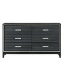 Haiden 6 Drawers  Dresser, Weathered Black Finish Acme