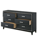 Haiden 6 Drawers  Dresser, Weathered Black Finish Acme