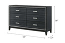 Haiden 6 Drawers  Dresser, Weathered Black Finish Acme