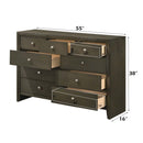 Ilana 9 Drawers  Dresser, Gray Finish Acme