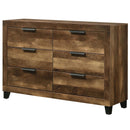 Morales 6 Drawers  Dresser, Rustic Oak Finish Acme