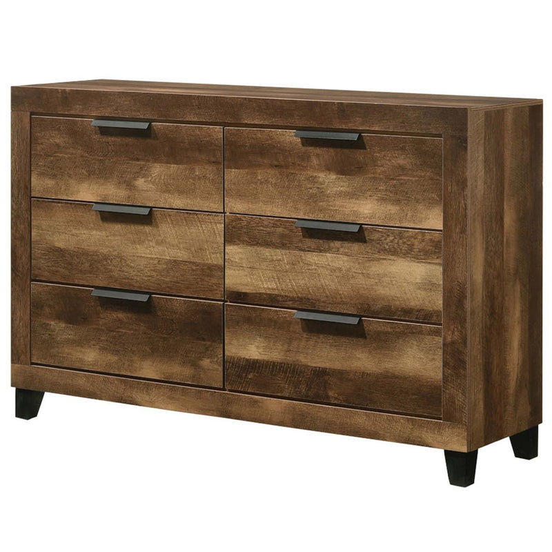 Morales 6 Drawers  Dresser, Rustic Oak Finish Acme