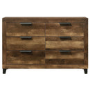 Morales 6 Drawers  Dresser, Rustic Oak Finish Acme