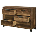 Morales 6 Drawers  Dresser, Rustic Oak Finish Acme