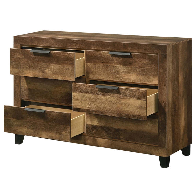 Morales 6 Drawers  Dresser, Rustic Oak Finish Acme