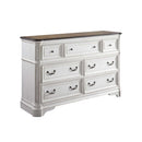 Florian 7 Drawers  Dresser, Antique White & Oak Finish Acme