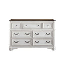 Florian 7 Drawers  Dresser, Antique White & Oak Finish Acme