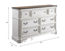 Florian 7 Drawers  Dresser, Antique White & Oak Finish Acme