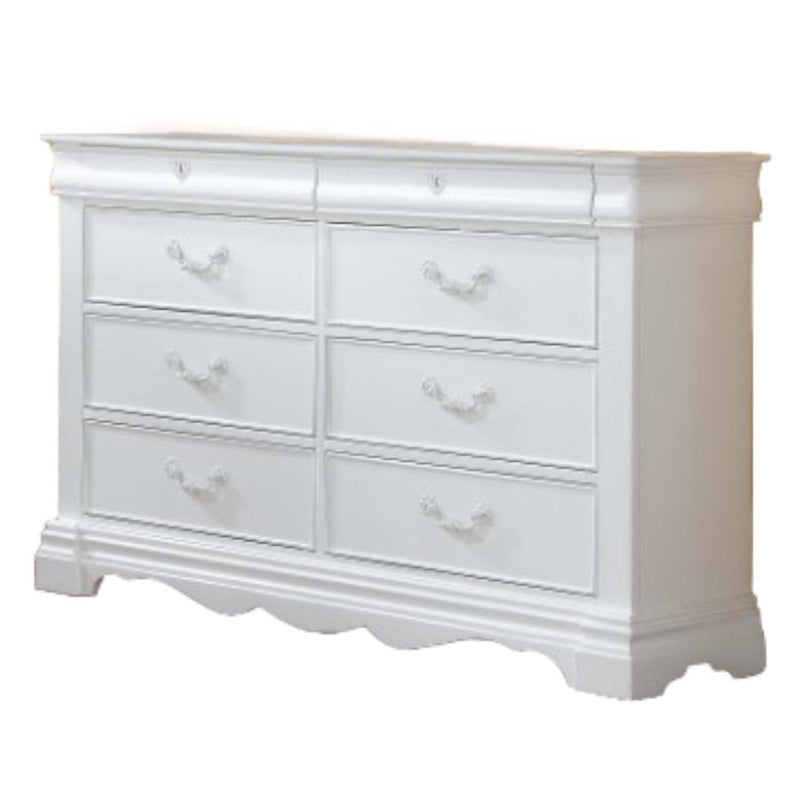 Estrella 8 Drawers Dresser, White Finish Acme