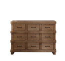 Adams 9 Drawers  Dresser, Antique Oak Finish Acme