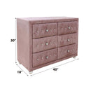 Reggie 6 Drawers  Dresser, Pink Fabric Acme