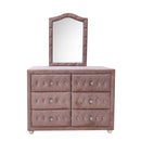 Reggie 6 Drawers  Dresser, Pink Fabric Acme