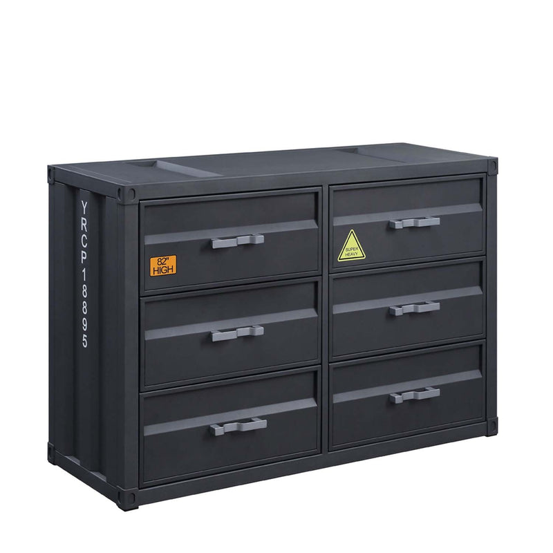 Cargo 6 Drawers Dresser, Gunmetal Finish Acme