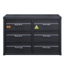 Cargo 6 Drawers Dresser, Gunmetal Finish Acme