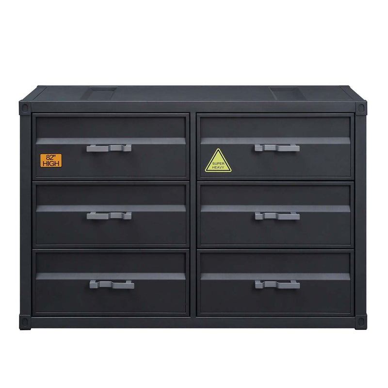 Cargo 6 Drawers Dresser, Gunmetal Finish Acme