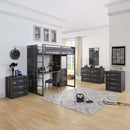 Cargo 6 Drawers Dresser, Gunmetal Finish Acme