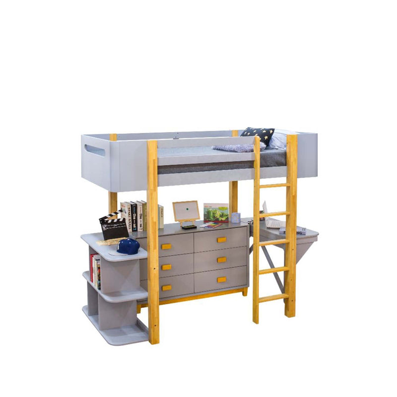 Saiyan 6 Drawers  Dresser, Gray & Natural Finish Acme