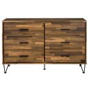 Hestia 6 Drawers  Dresser, Walnut Finish Acme