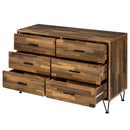Hestia 6 Drawers  Dresser, Walnut Finish Acme