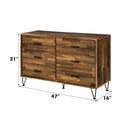 Hestia 6 Drawers  Dresser, Walnut Finish Acme