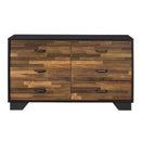 Eos 6 Drawers  Dresser, Walnut & Black Finish Acme