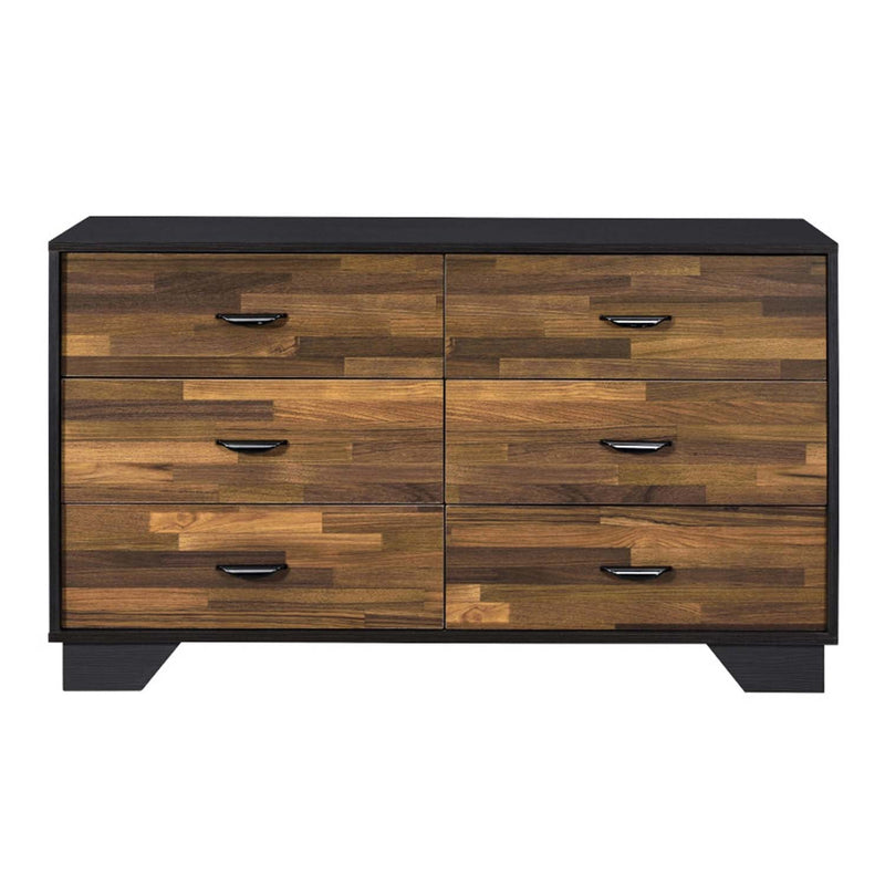 Eos 6 Drawers  Dresser, Walnut & Black Finish Acme
