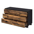 Eos 6 Drawers  Dresser, Walnut & Black Finish Acme