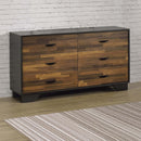 Eos 6 Drawers  Dresser, Walnut & Black Finish Acme