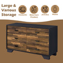 Eos 6 Drawers  Dresser, Walnut & Black Finish Acme