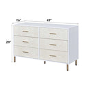 Myles 6 Drawers  Dresser, White, Champagne & Gold Finish Acme