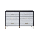 Myles 6 Drawers  Dresser, Black, Silver & Gold Finish Acme