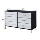 Myles 6 Drawers  Dresser, Black, Silver & Gold Finish Acme