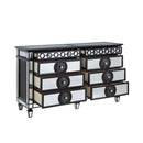 Varian II 8 Drawers  Dresser, Mirrored, Black & Sliver Finish Acme