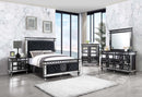 Varian II 8 Drawers  Dresser, Mirrored, Black & Sliver Finish Acme