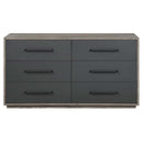 Estevon 6 Drawers  Dresser, Gray Oak Finish Acme