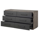 Estevon 6 Drawers  Dresser, Gray Oak Finish Acme