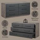 Estevon 6 Drawers  Dresser, Gray Oak Finish Acme