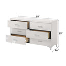Casilda 6 Drawers  Dresser, White Finish Acme