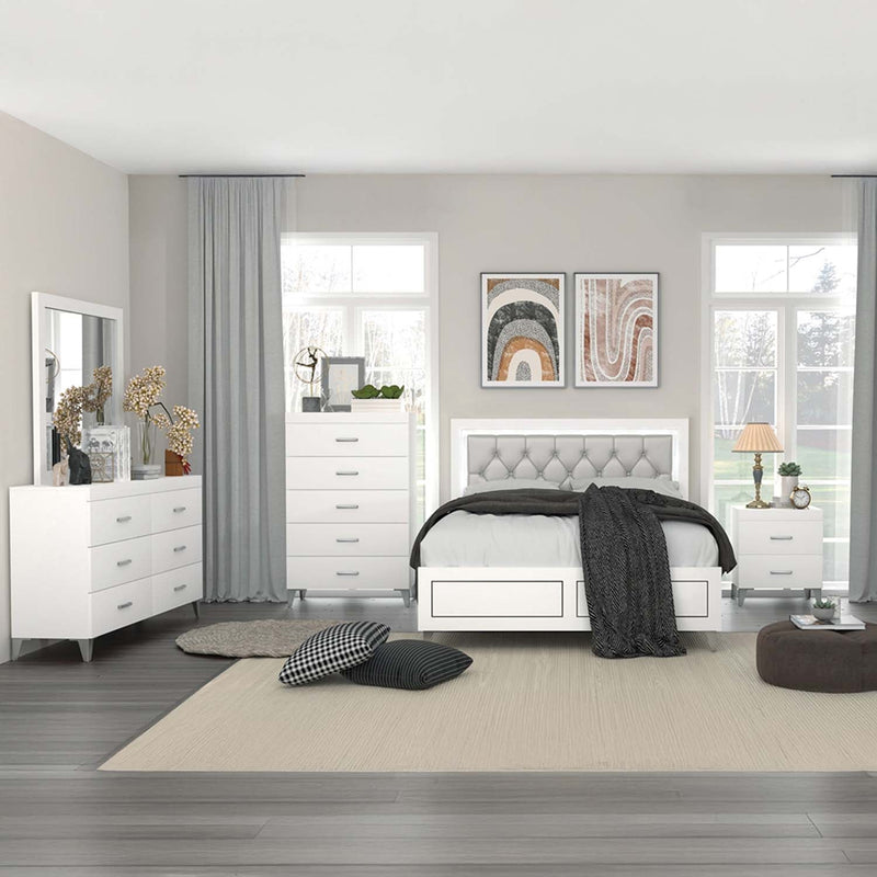 Casilda 6 Drawers  Dresser, White Finish Acme