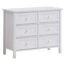 Lolanda 6 Drawers  Dresser, White Finish Acme