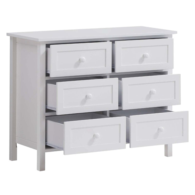 Lolanda 6 Drawers  Dresser, White Finish Acme