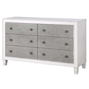 Katia 6 Drawers  Dresser, Rustic Gray & Weathered White Finish Acme