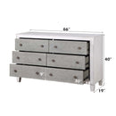 Katia 6 Drawers  Dresser, Rustic Gray & Weathered White Finish Acme