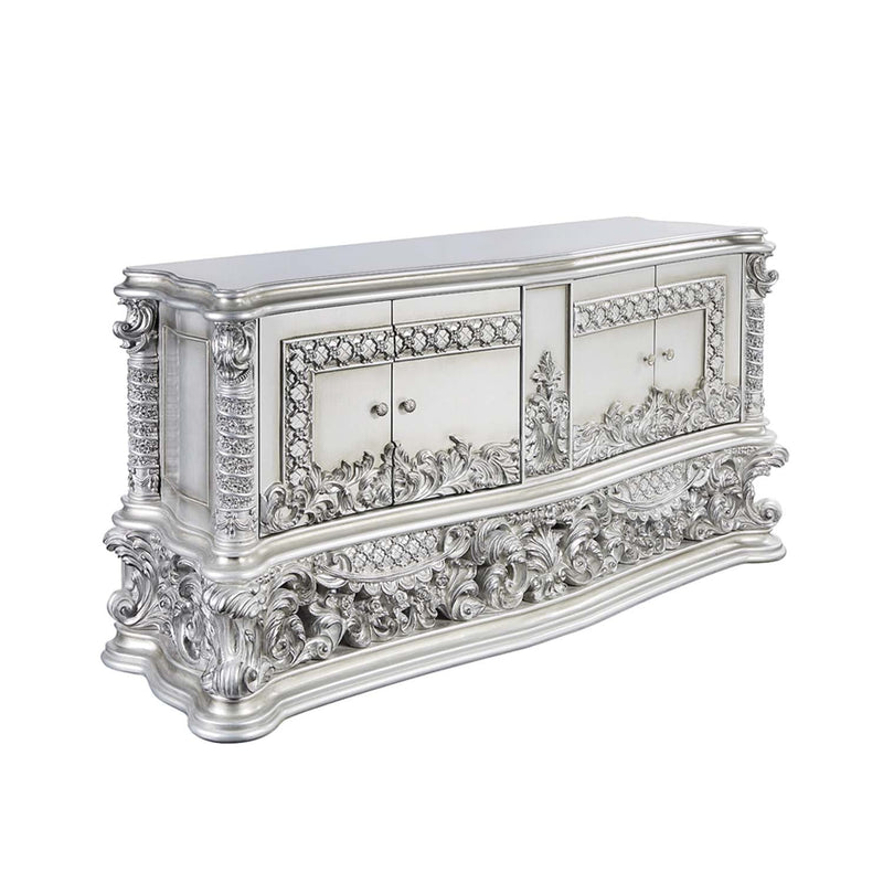 Valkyrie 4 Doors Dresser, Antique Platinum Finish Acme