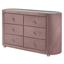 Salonia 6 Drawers  Dresser, Pink Velvet Acme