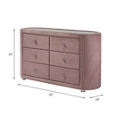 Salonia 6 Drawers  Dresser, Pink Velvet Acme
