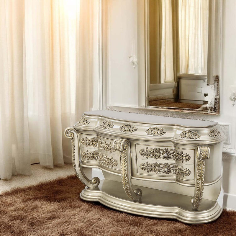 Danae 4 Drawers Dresser, Champagne & Gold Finish Acme